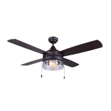 Canarm 48" Mill Ceiling Fan - 2200K - 640 Lumens - Oil Rubbed Bronze Body - Maple / Walnut Blades