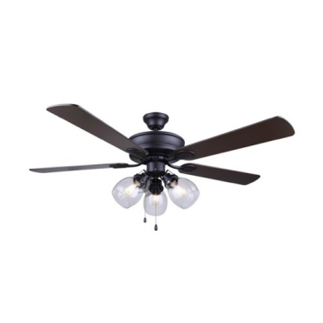 Canarm 52" Ceiling Fan - 2200K - 960 Lumens - Black Body - Dark Cherry / Oil Rubbed Bronze Blades