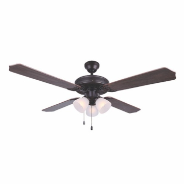 Canarm 52" Chateau IV Orb Ceiling Fan - Oil Rubbed Bronze Body - Walnut / Natural Oak Blades
