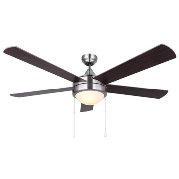 Canarm 52" Preston III Ceiling Fan - Brushed Nickel Body - Walnut / Silver Oak Blades