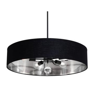 AFX Celine 30" Pendant / Semi-Flush - 120V - Black - Black / Silver Shade