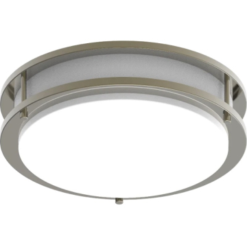 RAB 12" CURV Decorative Round LED Surface Mount Light - 16W - CCT Selectable - 1,100 Lumens - 120-277V - Brushed Nickel
