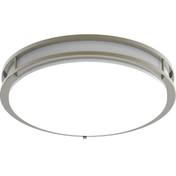 RAB 18" CURV Decorative Round LED Surface Mount Light - 32W - CCT Selectable - 2,240 Lumens - 120-277V - Brushed Nickel