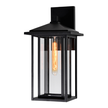 CWI Lighting Crawford 9" 1-Light Outdoor Wall Lantern - 120V - Black