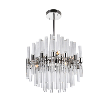 CWI Lighting Miroir 8-Light Chandelier - 120V - Polished Nickel
