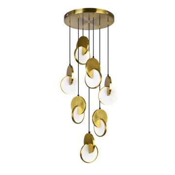 CWI Lighting Tranche LED Pendant - 39W - 3000K - 120V - Brushed Brass
