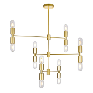 CWI Lighting Hand Crank 12-Light Chandelier - 120V - Medallion Gold