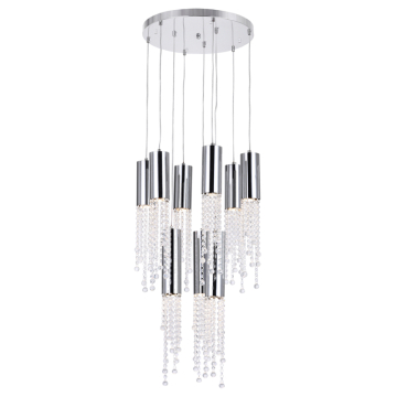 CWI Lighting Extended 9-Light Multi-Light Pendant - 120V - Chrome