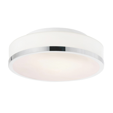 CWI Lighting Frosted 2-Light Drum Shade Flush Mount - 120V - Satin Nickel