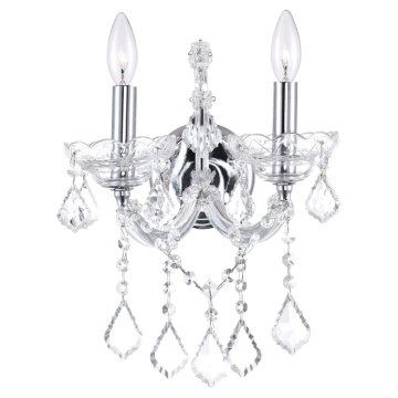 CWI Lighting Maria Theresa 12" 2-Light Wall Sconce - 120V - Chrome