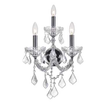 CWI Lighting Maria Theresa 12" 3-Light Wall Sconce - 120V - Chrome