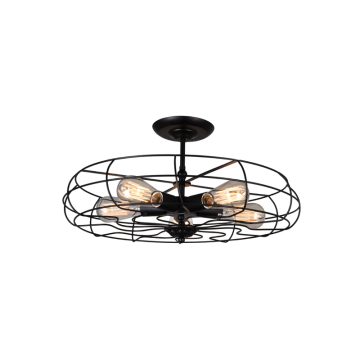 CWI Lighting Pamela 5-Light Flush Mount - 120V - Black