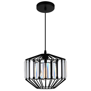 CWI Lighting Alethia 1-Light Down Pendant - 120V - Black
