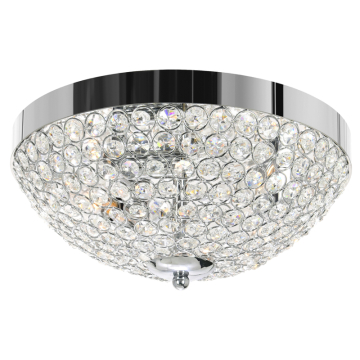 CWI Lighting Globe 3-Light Bowl Flush Mount - 120V - Chrome