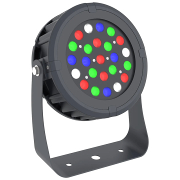 Westgate DMX 512 Compatible RGBW Round Flood Light - 72W - RGBW - 3,200 Lumens - 120-277V - Black