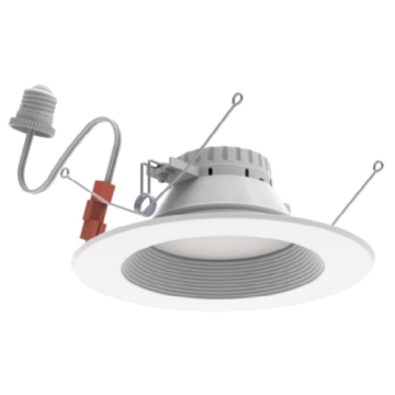 SLG DP G2 E26 Plug Base LED Downlight - 6" - Round Baffle Reflector - 1100Lm - 15W - CCT Selectable - 120V - White