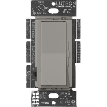 Lutron Diva LED+ Dimmer - Single Pole / 3-Way - 150W Max - Cobblestone