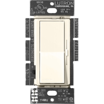 Lutron Diva LED+ Dimmer - Single Pole / 3-Way - 150W Max - Biscuit