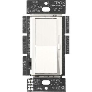Lutron Diva Magnetic Low-Voltage Dimmer - Single-Pole - 800W Max - Brilliant White