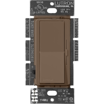 Lutron Diva Magnetic Low-Voltage Dimmer - Single-Pole - 450W Max - Espresso