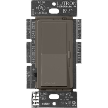 Lutron Diva Magnetic Low-Voltage Dimmer - 3-Way - 450W Max - Truffle
