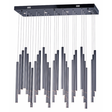 ET2 Flute Multi-Light LED Pendant - 3000K - 2,450 Lumens - 120V - Black Chrome