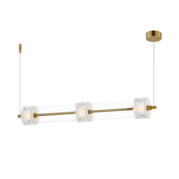 ET2 Elysian 3-Light LED Linear Pendant - 3000K - 120-277V - Natural Aged Brass