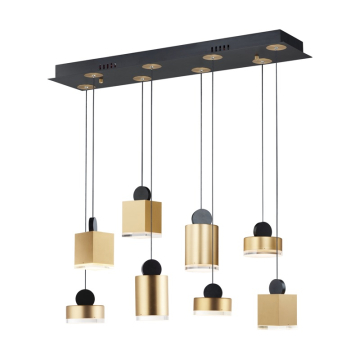 ET2 Nob 8-Light LED Pendant - 3000K - 1,940 Lumens - 120V - Black / Gold
