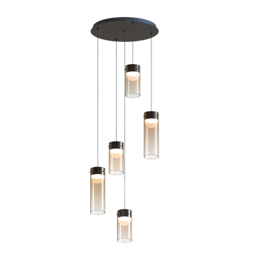 ET2 Highball 5-Light LED Pendant - 3000K - 120-277V - Gunmetal