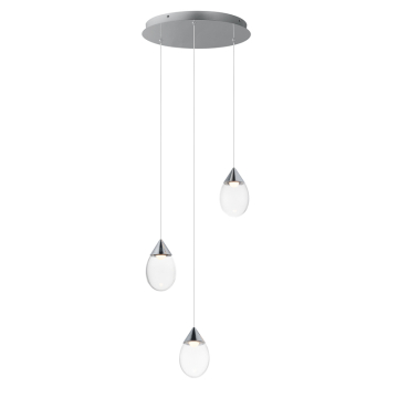 ET2 Dewdrop 3-Light LED Pendant - 3000K - 120-277V - Polished Chrome