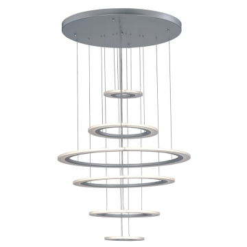 ET2 Saturn II 6-Light LED Pendant - 3000K - 4,035 Lumens - 120V - Matte Silver