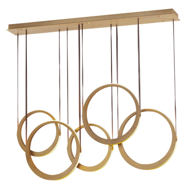 ET2 Tether 5-Light LED Pendant - 3000K - 3,200 Lumens - 120V - Natural Aged Brass