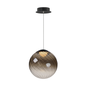 ET2 Planetary 1-Light LED Pendant - 3000K - 120-277V - Black / Smoke Glass