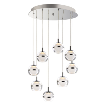ET2 Swank 8-Light LED Pendant - 5000K - 3,450 Lumens - 120V - Polished Chrome