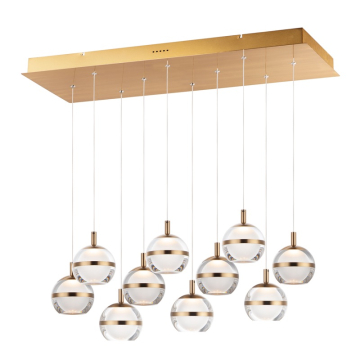 ET2 Swank 10-Light LED Pendant - 5000K - 4,950 Lumens - 120V - Natural Aged Brass