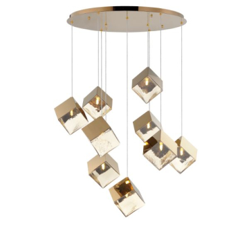 ET2 Ice Cube 9-Light LED Pendant - 3000K - 120V - French Gold