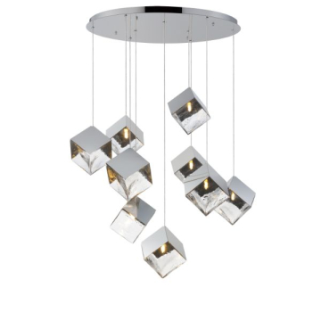 ET2 Ice Cube 9-Light LED Pendant - 3000K - 120V - Polished Chrome
