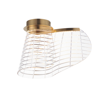 ET2 Tartan LED Flush Mount - CCT Selectable - 120-277V - Brushed Champagne