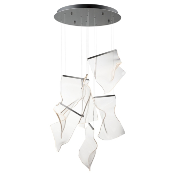 ET2 Rinkle 6-Light LED Pendant - Round Canopy - 3000K - 1,000 Lumens - 120V - Brushed Gunmetal