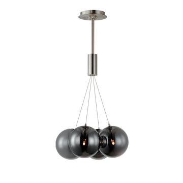 ET2 Burst 4-Light LED Pendant - 3000K - 120V - Satin Nickel / Smoke