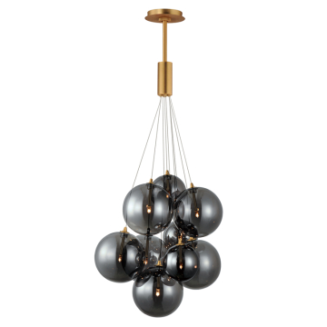 ET2 Burst 9-Light LED Pendant  - 3000K - 120V - Gold / Smoke