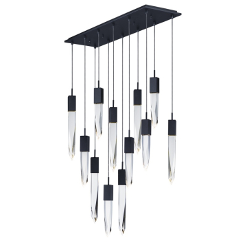 ET2 Quartz 12-Light LED Pendant - 3000K - 5,712 Lumens - 120V - Black