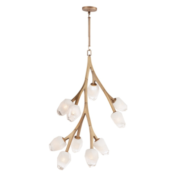 ET2 Blossom 10-Light LED Pendant - 3000K - 4,000 Lumens - 120V - Natural Aged Brass