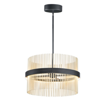 ET2 Chimes 24" LED Pendant - CCT Tunable (27K-6K) - 1,600 Lumens - 120-277V - Black / Satin Brass
