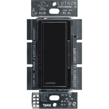 Lutron Maestro LED+ Dimmer - Single Pole / 3-Way / Multi-Location - Black