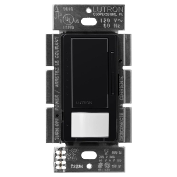 Lutron Maestro Vacancy Sensor LED+ Dimmer - Single Pole / Multi-Location - Black
