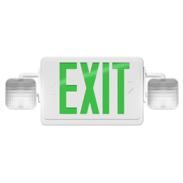 RAB LED Exit Emergency Combo - Remote Capable - Green Letters - 120/277V