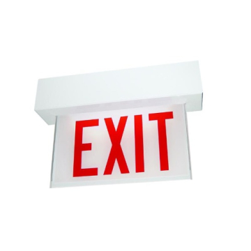 Chloride Edge-Glo EXIT Panel - Single Face - Red Letters - White Faceplate
