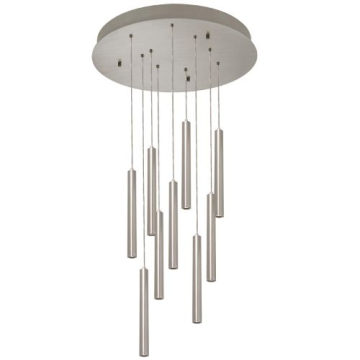 AFX Eli 9-Light Round Pendant - 3000K - 120-277V - Satin Nickel