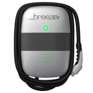 BreezEV Level 2 Electric Vehicle Charger - All-in-One Kit - 48A Max Output - 18ft Cable - RFID Cards Included